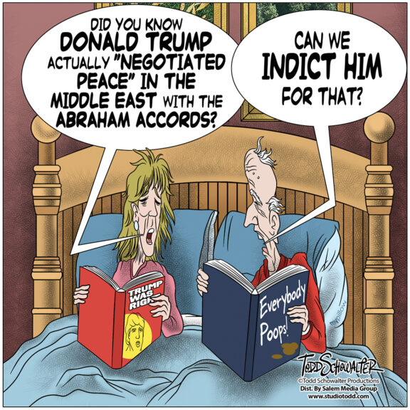 10-31-23-TRUMP-ABRAHAM-ACCORDS-CARTOON_©SCHOWALTERjpg