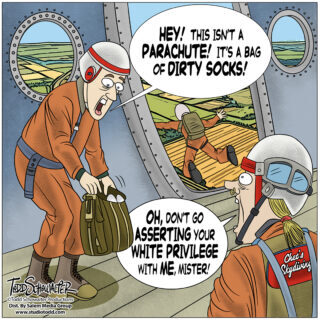 6-03-24-SKYDIVING-WHITE-PRIVILEGE-CARTOON_©SCHOWALTER