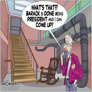 BARACK IS DONE_CARTOON(©SCHOWALTER)
