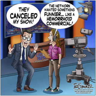 COLBERT CANCELED_CARTOON(©SCHOWALTER)