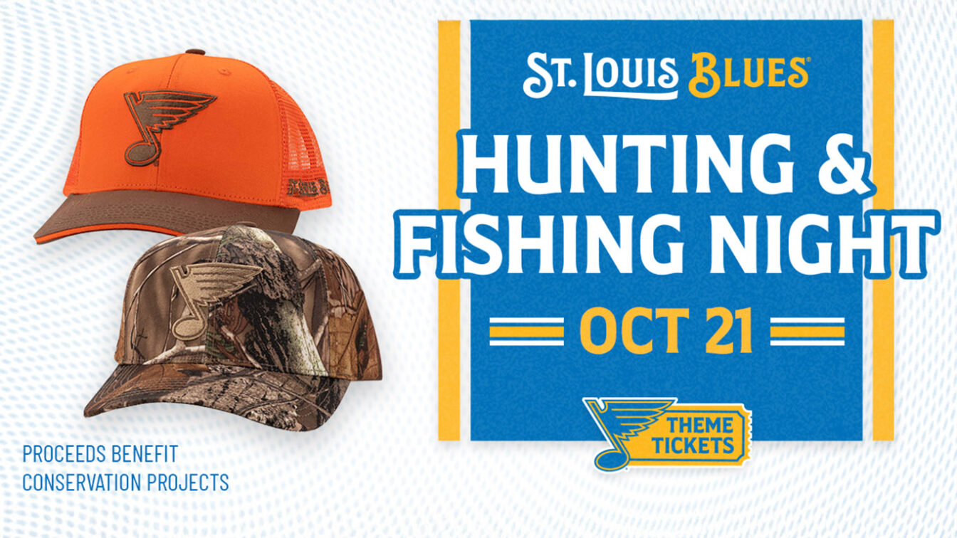 Blues Hockey Hunting and Fishing rectangle