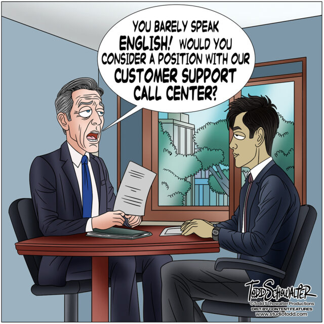 BARELY SPEAK ENGLISH_CARTOON(©SCHOWALTER)