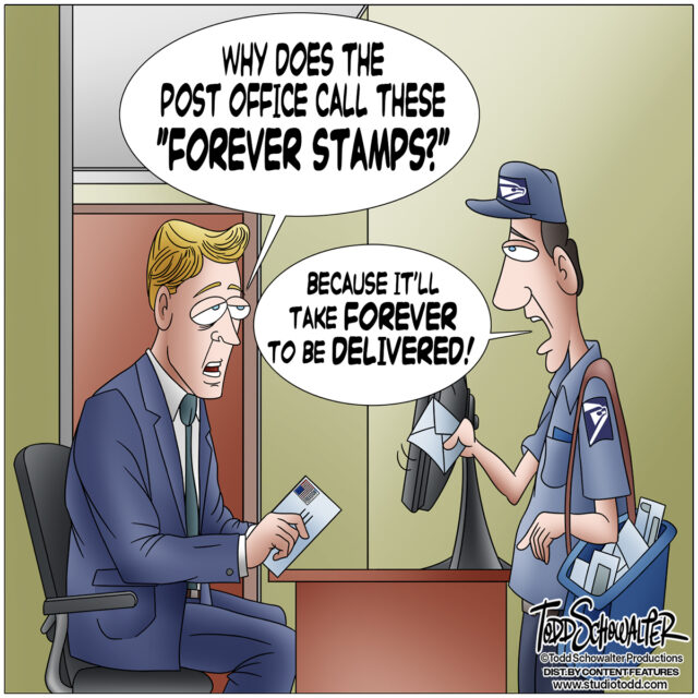 FOREVER STAMPS_CARTOON(©SCHOWALTER)