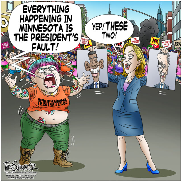 PRESIDENT'S FAULT_CARTOO(©SCHOWALTER)