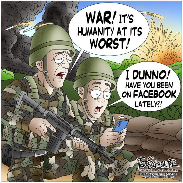 WAR FACEBOOK_CARTOON(©SCHOWALTER)