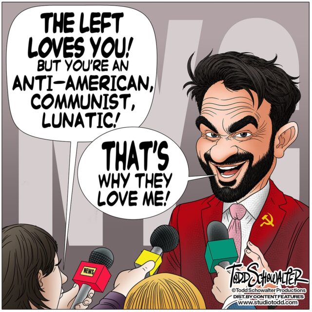 LEFT LOVES MANDAMI_CARTOON(©SCHOWALTER)