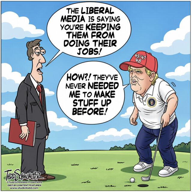 TRUMP MEDIA_CARTOON(©SCHOWALTER)